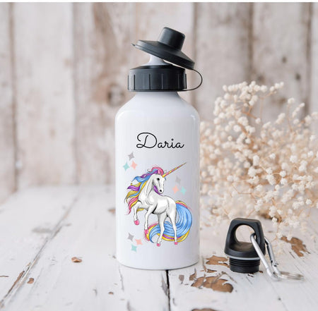 Personalisierte Kinder Trinkflasche mit Name Einhorn Pferd Mädchen - CreativMade 