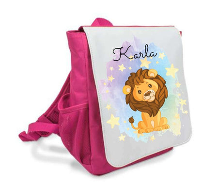 Kinder Rucksack mit Name Löwe Mädchen Kindergartentasche - CreativMade 