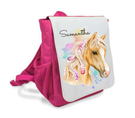 Kinder Rucksack mit Name Pferd Mädchen Kindergartentasche - CreativMade 