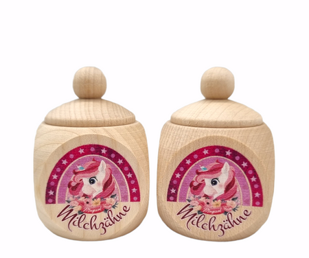 Milchzahndose Regenbogen Einhorn  4 x 4 cm * 3 - CreativMade 