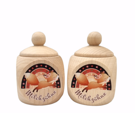 Milchzahndose Regenbogen Fuchs 4 x 4 cm - CreativMade 