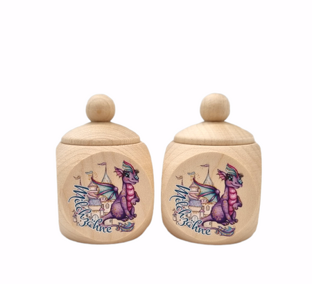 Milchzahndose Drache 4 x 4 cm - CreativMade 