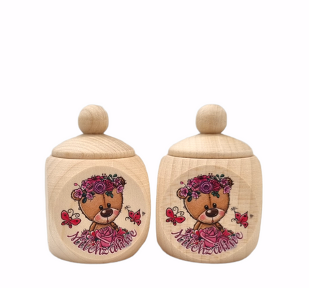 Milchzahndose Teddybärchen  4 x 4 cm - CreativMade 