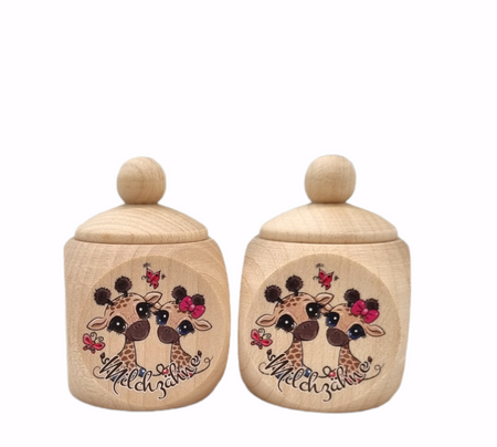 Milchzahndose Giraffenpaar 4 x 4 cm - CreativMade 