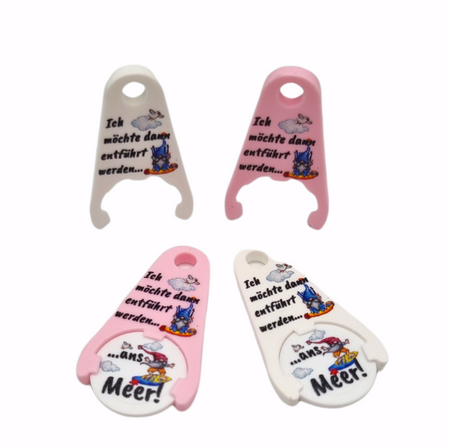 Chiphalter mit Einkaufswagenchip Set ich möchte dann gerne entführt werden, ans Meer - CreativMade 