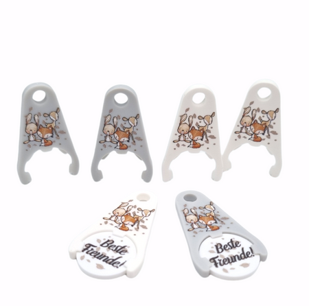 Chiphalter mit Einkaufswagenchip Set Waldtiere beste Freunde - CreativMade 