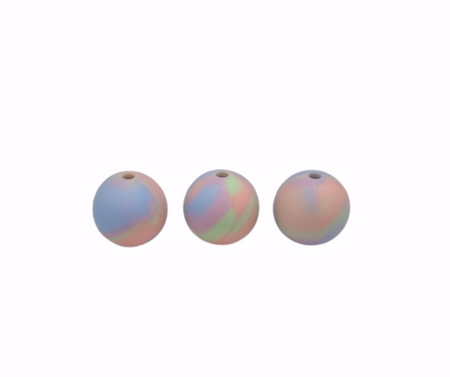 Silikonperle 15 mm Buntmix Blau / Rosa / Gelbgrün - CreativMade 