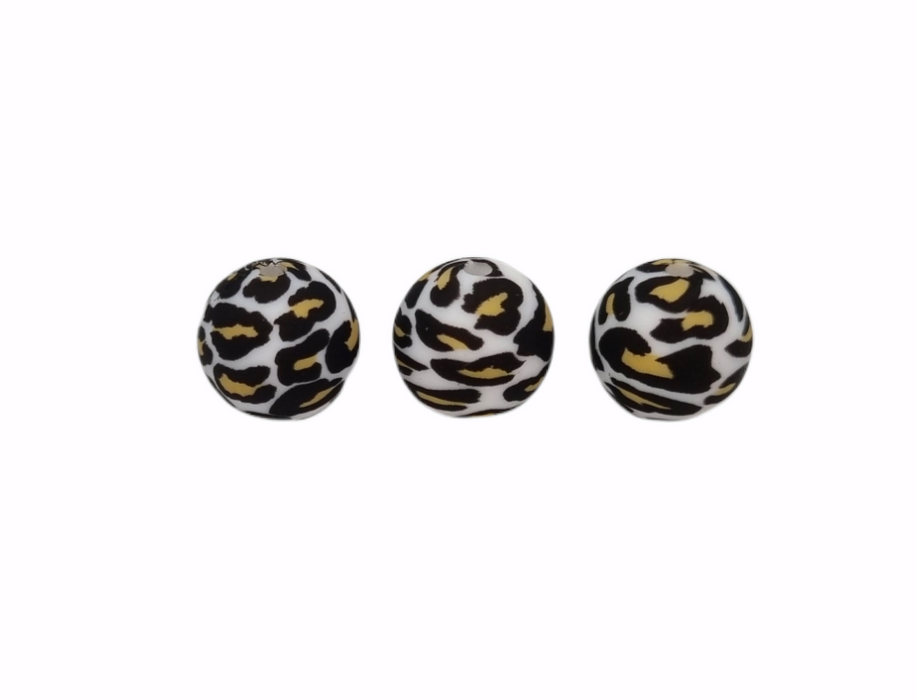 Silikonperle Leopard Gold Perlen 12 mm - CreativMade 