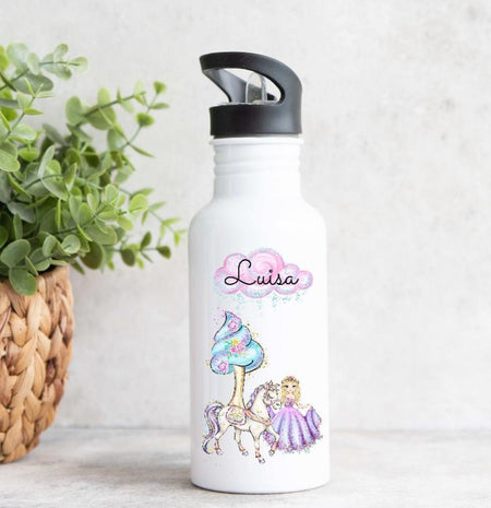 Kinder Trinkflasche mit Name Mädchen Prinzessin - CreativMade 