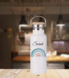 Personalisierte Thermosflasche mit Name Regenbogen Trinkflasche Thermoskanne - CreativMade 