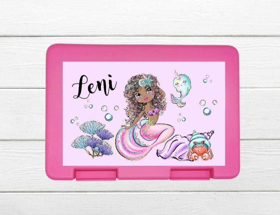 personalisierte Brotdose mit Namen Meerjungfrau - CreativMade 