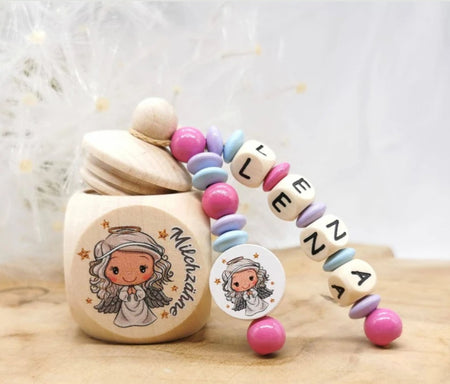 Milchzahndose mit Namen Engel - CreativMade 