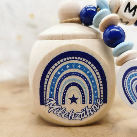 Milchzahndose mit Namen Zahndose Regenbogen - CreativMade 