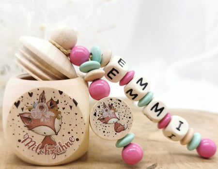 Milchzahndose mit Namen Zahndose Fuchs - CreativMade 