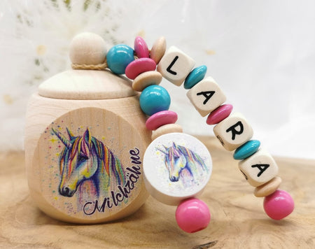 Milchzahndose mit Namen Zahndose Pferd - CreativMade 