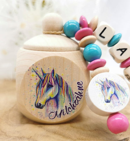 Milchzahndose mit Namen Zahndose Pferd - CreativMade 