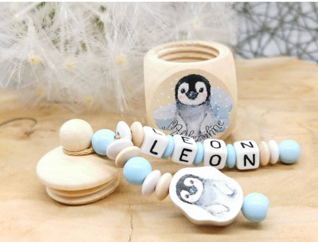 Milchzahndose mit Namen Pinguin - CreativMade 