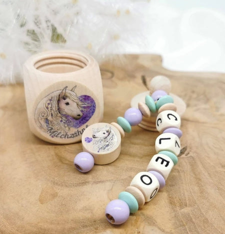 Milchzahndose mit Namen Zahndose Pferd - CreativMade 