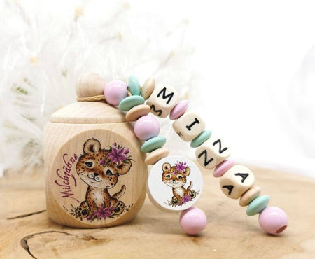 Milchzahndose mit Namen Leopard - CreativMade 