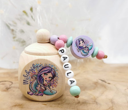 Milchzahndose Zahndose mit Name Mädchen Meerjungfrau - CreativMade 