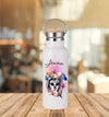 Personalisierte Thermosflasche mit Name Skull Trinkflasche Thermoskanne Edelstahl - CreativMade 