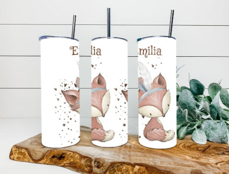 Trinkbecher mit Deckel & Strohhalm Fuchs to go Becher - CreativMade 