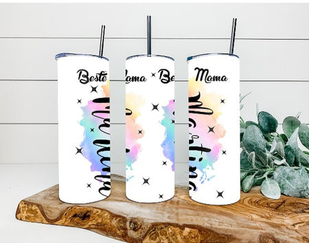 Trinkbecher mit Deckel & Strohhalm beste Mama to go Becher - CreativMade 