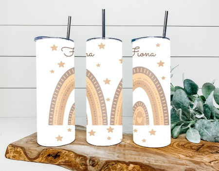 Trinkbecher mit Deckel & Strohhalm Regenbogen to go Becher - CreativMade 