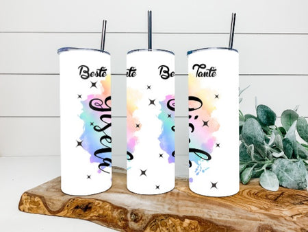 Trinkbecher mit Deckel & Strohhalm beste Tante to go Becher - CreativMade 