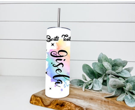 Trinkbecher mit Deckel & Strohhalm beste Tante to go Becher - CreativMade 