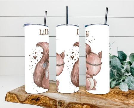 Trinkbecher mit Deckel & Strohhalm Eichhörnchen to go Becher - CreativMade 