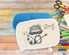 Personalisierte Kinder Brotdose mit Name Waschbär Junge - CreativMade 