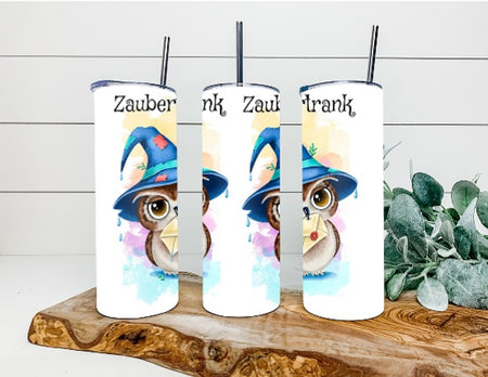 Trinkbecher mit Deckel & Strohhalm Eule Zaubertrank to go Becher - CreativMade 