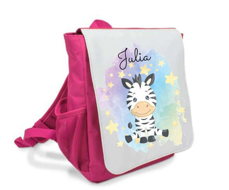 Kinder Rucksack mit Name Zebra Mädchen Kindergartentasche - CreativMade 