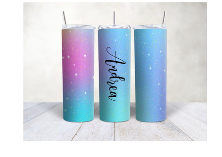 Personalisierter Trinkbecher mit Name & Strohhalm Pink/Blau to go Becher - CreativMade 