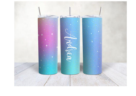 Personalisierter Trinkbecher mit Name & Strohhalm Pink/Blau to go Becher - CreativMade 