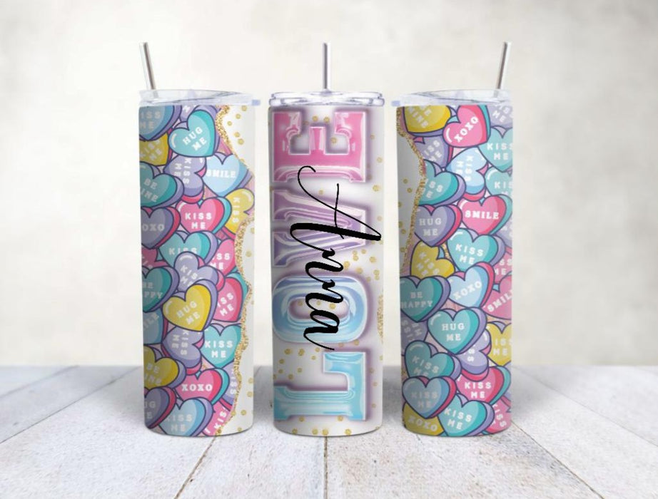 Personalisierter Trinkbecher mit Name & Strohhalm Love to go Becher