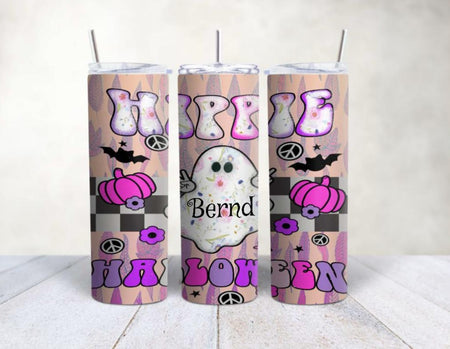 Personalisierter Trinkbecher mit Name & Strohhalm Halloween to go Becher - CreativMade 