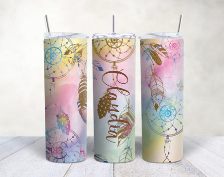 Personalisierter Trinkbecher mit Name & Strohhalm Mandala to go Becher - CreativMade 