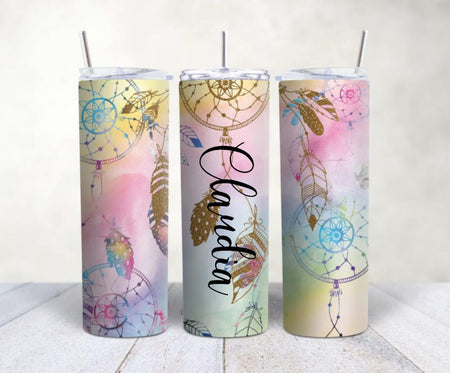 Personalisierter Trinkbecher mit Name & Strohhalm Mandala to go Becher - CreativMade 