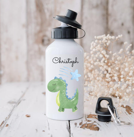 Personalisierte Kinder Dinosaurier Trinkflasche mit Name Junge - CreativMade 