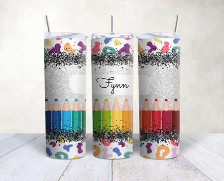 Personalisierter Trinkbecher mit Name & Strohhalm Schule Einschulung - CreativMade 