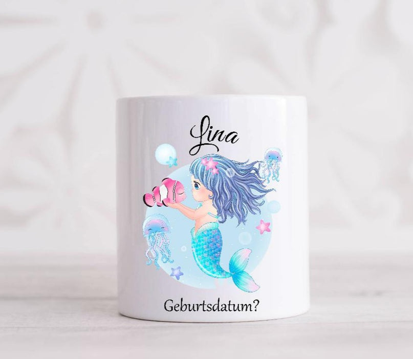 Personalisierte Spardose Meerjungfrau mit Name - CreativMade 
