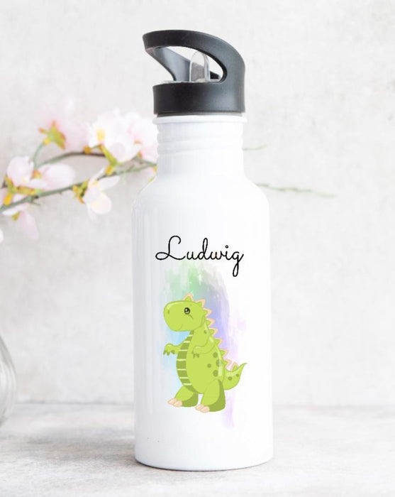 Personalisierte Trinkflasche Kinder mit Name Junge Dinosaurierer - CreativMade 