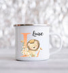 personalisierte Tasse mit Namen Mädchen Emaillie Löwe - verschiedene Motive - CreativMade 