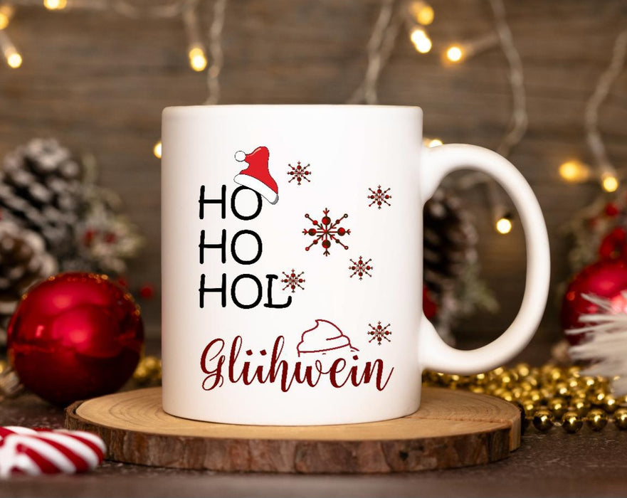 Tasse Weihnachten Ho Ho Hol Glühwein lustig - CreativMade 