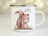 Tasse mit Name Eichhörnchen Emaillie oder Keramik - CreativMade 