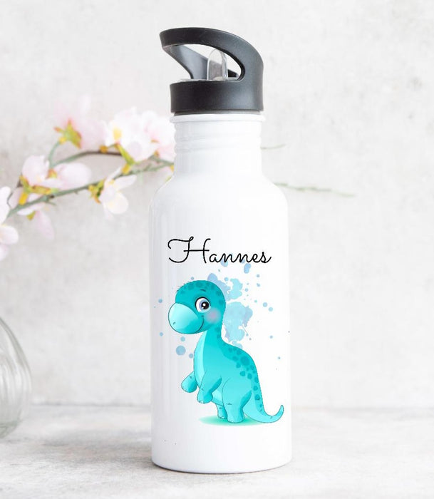 Trinkflasche mit Name Kinder Junge Dinosaurierer - CreativMade 