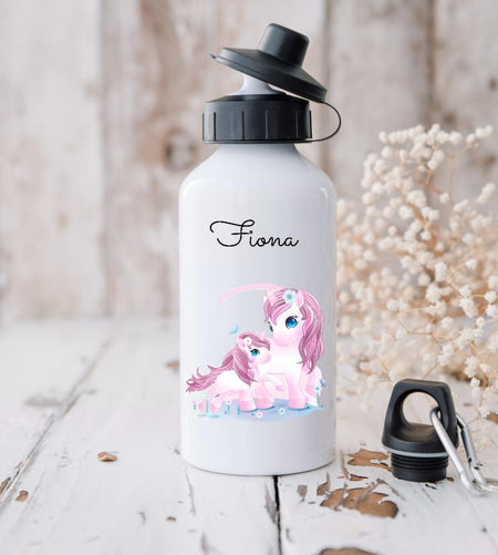 Personalisierte Kinder Trinkflasche mit Name Einhorn Mädchen - CreativMade 