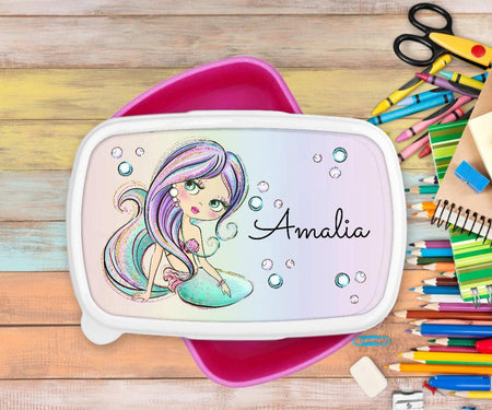 Brotdose mit Name Kinder Meerjungfrau Mädchen - CreativMade 